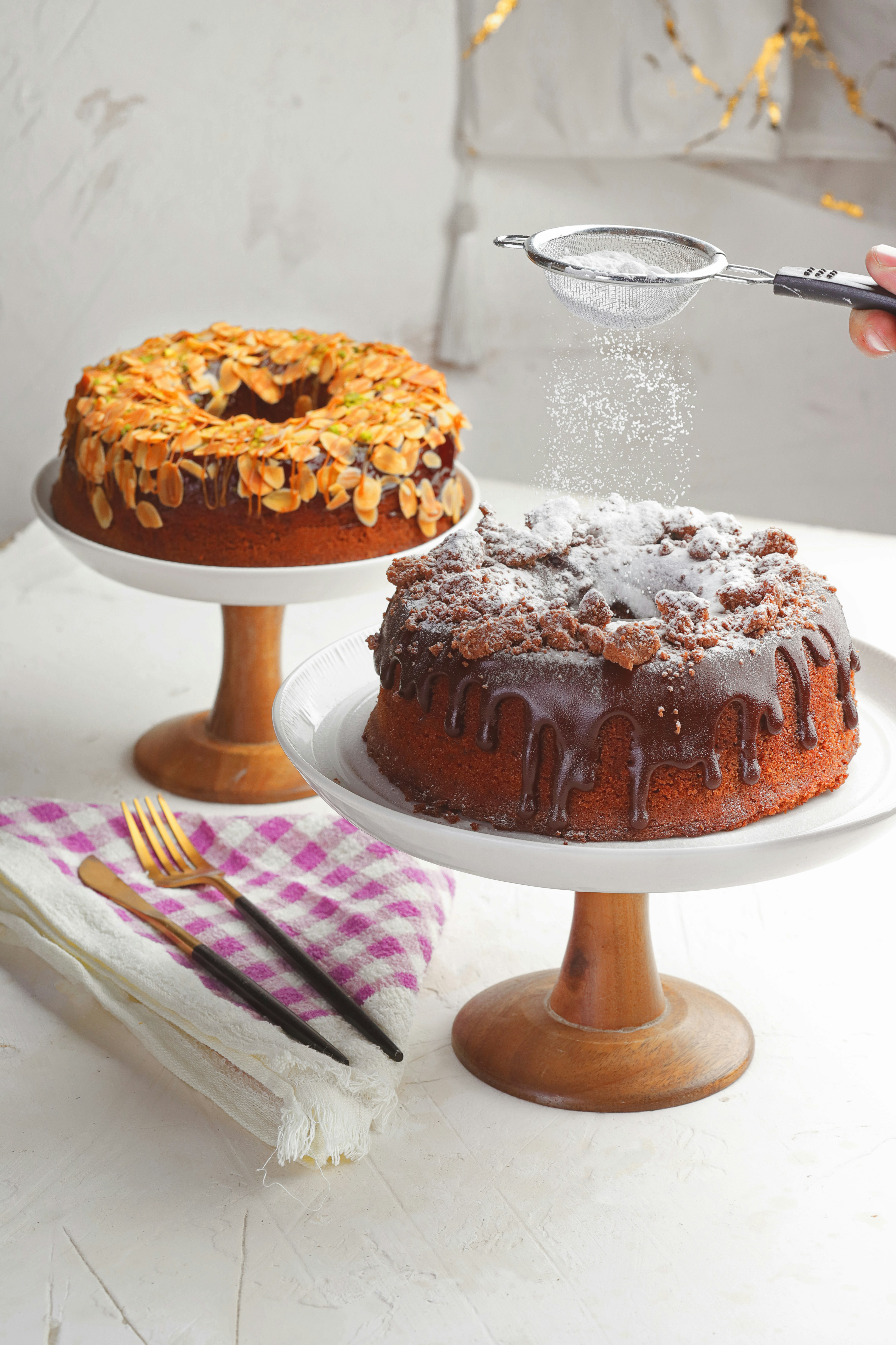 chocolate cake on white ceramic plate